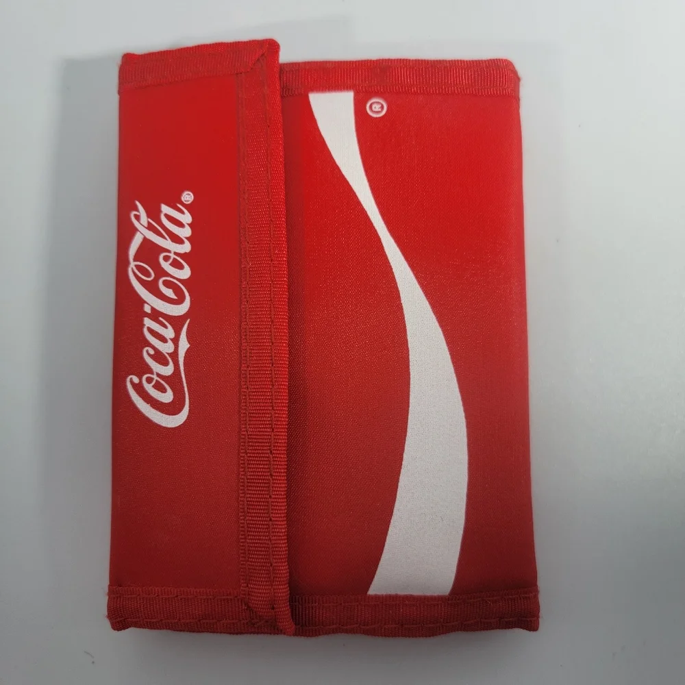 Coca Cola Wave Wallet Red Tri-Fold 1980s Classic Coke Wallet Vintage New